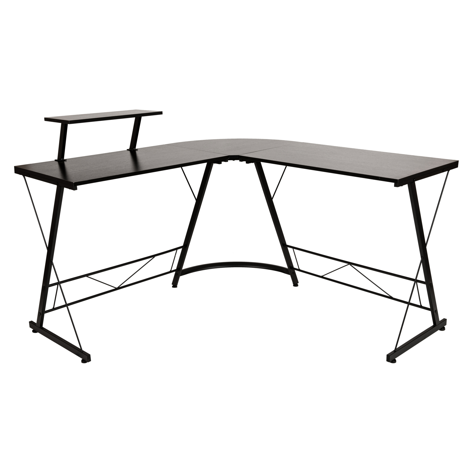 Flash Furniture, L-Shaped Computer Corner Desk, Gaming Desk, Width 71.5 in, Height 36.5 in, Depth 50.75 in, Model# NANCD22181BKBK